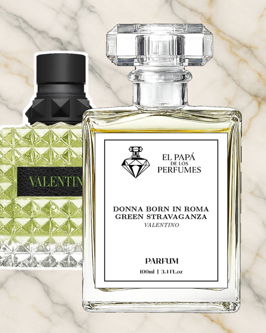 Inspirado en Donna Born in Roma Green Stravaganza